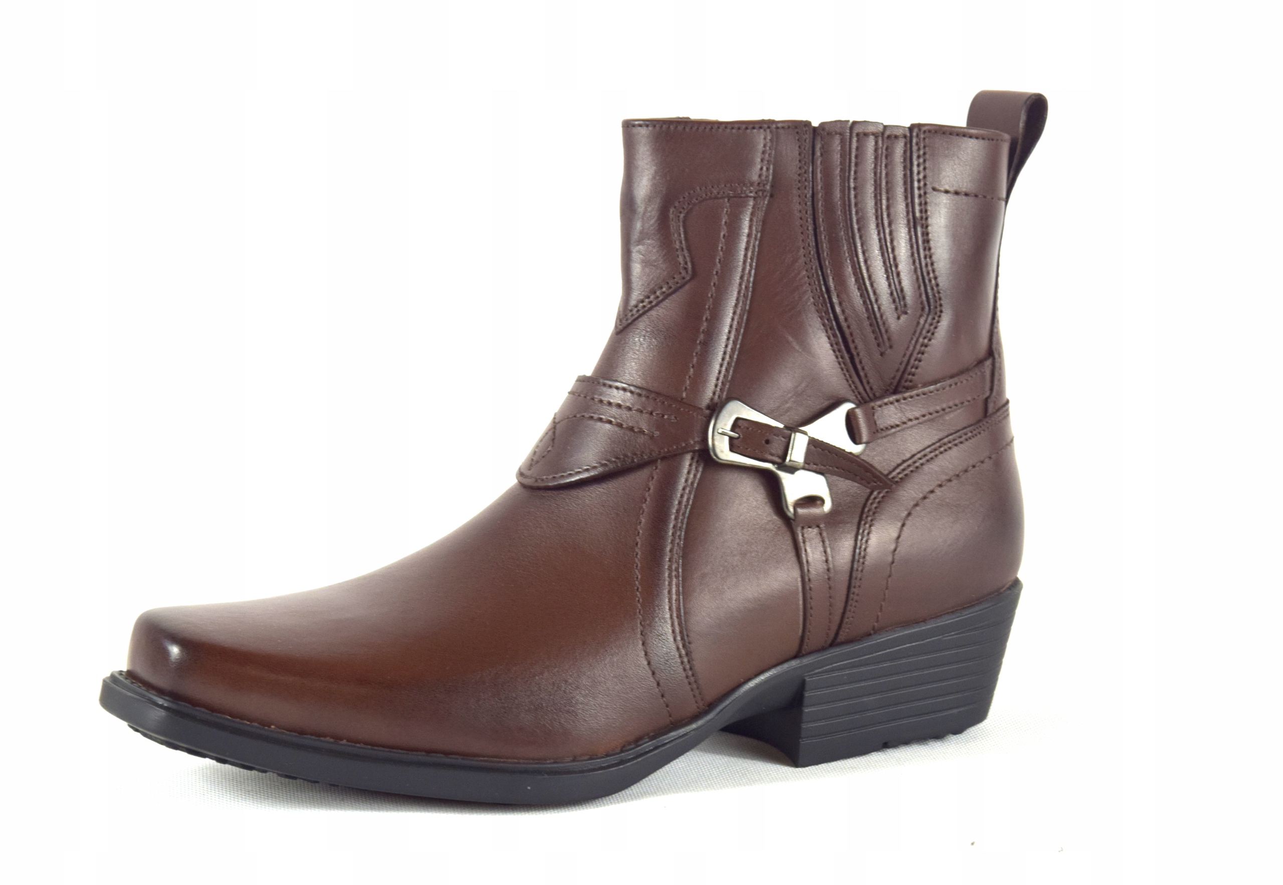 KOWBOJKI MĘSKIE DŁUGIE SKÓRZANE POLSKIE 680