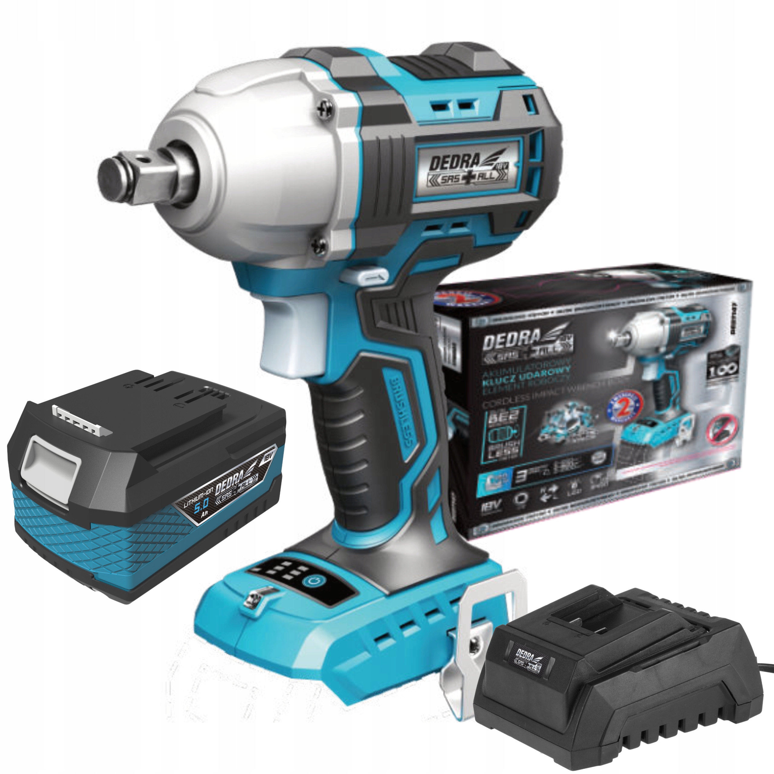 DEDRA 7147 KLUCZ UDAROWY 450Nm BEZSZCZOTKOWY +5Ah