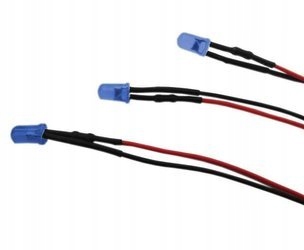 

Dioda Led 5mm 12V DC niebieska matowa z przewodem