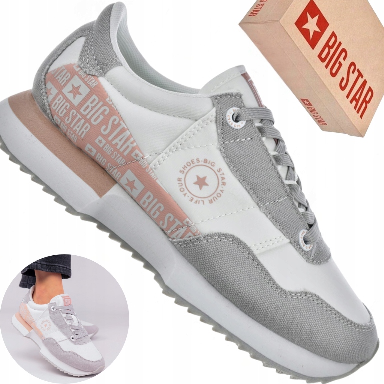 Buty damskie Big Star NN274A031 białe sneakersy lekkie sportowe