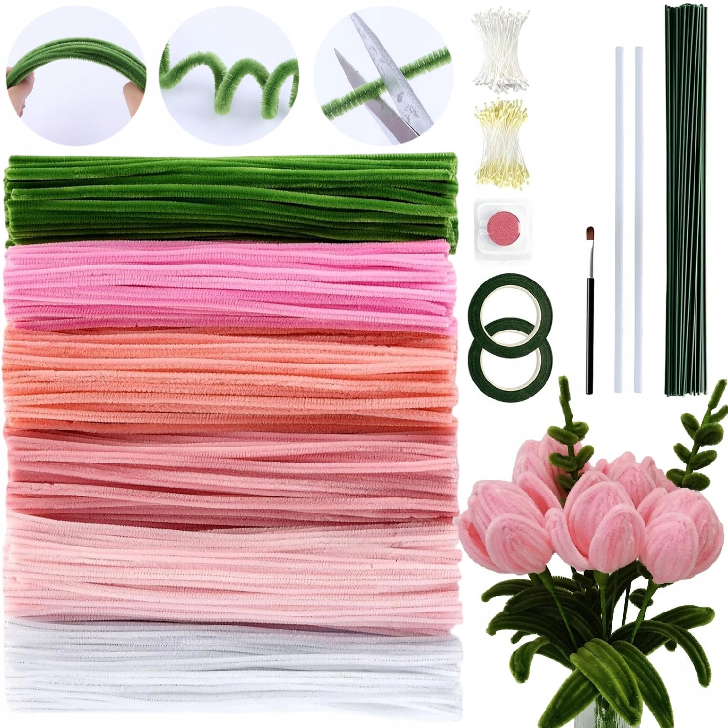 Kreativní Drátky Floristické Ozdobné Dráty Na Květiny Diy 540KS