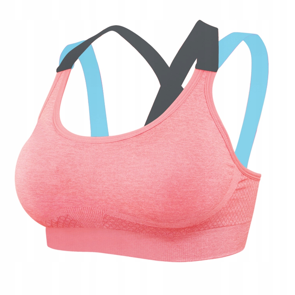 1Pc Różowy Biustonosz Sportowy Oddychający Bez Rękawów Joga Fitness Top