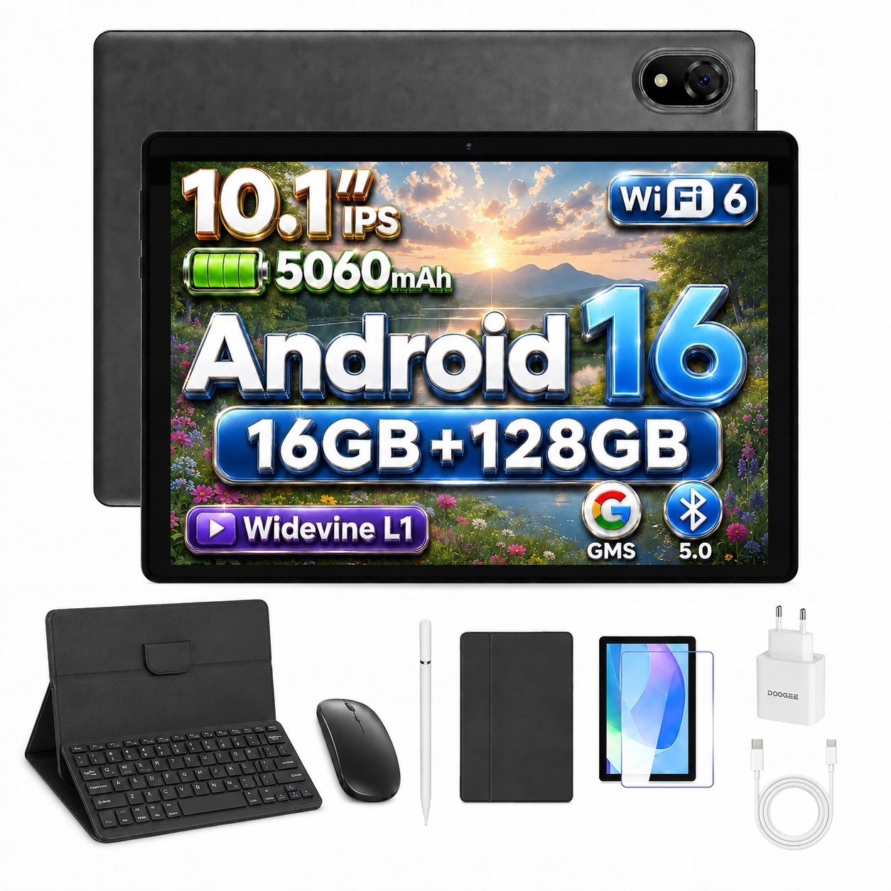 Tablet kit és Pen 10,1" Doogee U10 16/128GB 5060mAh WiFi//Android 16/GMS