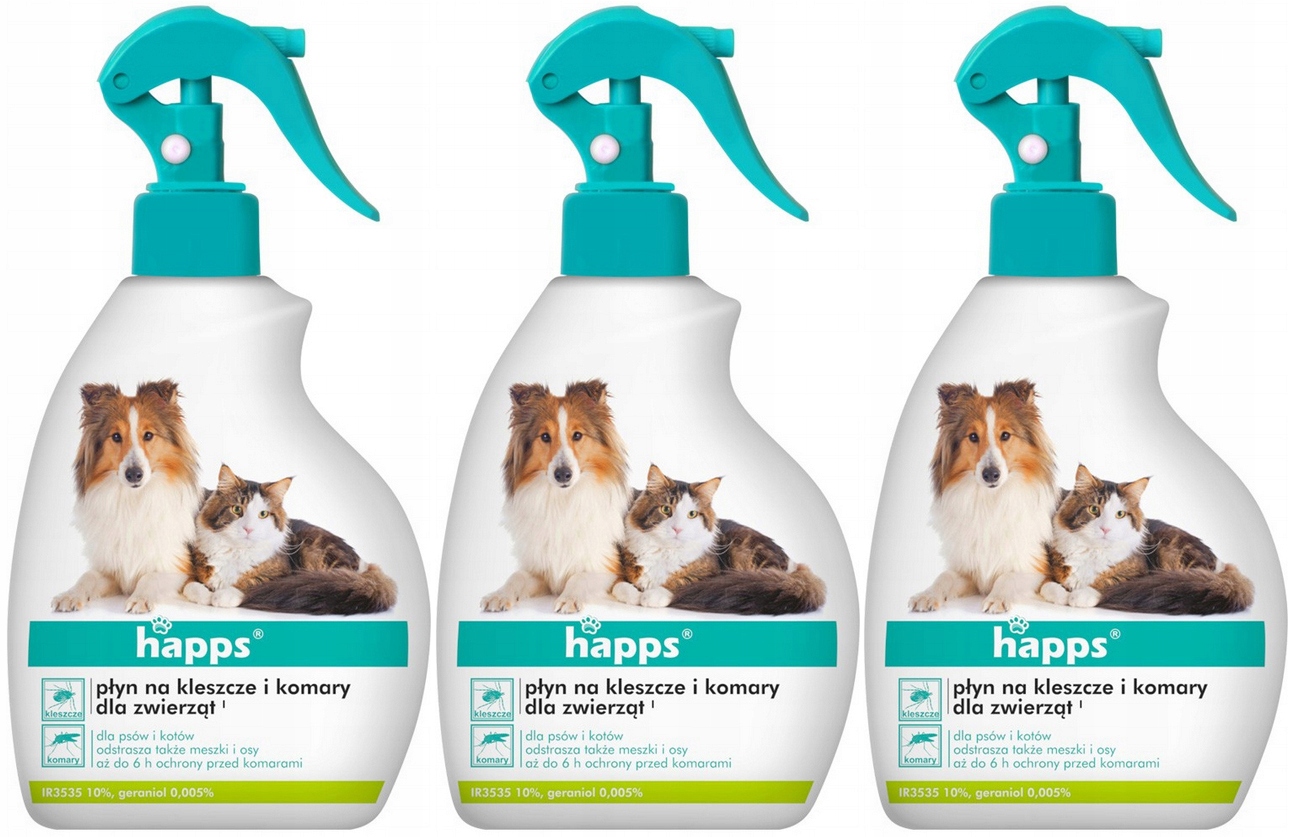 Levně 3 x Tekutý Přípravek Prostředek Komáři Klíšťata Vosy Pro Zvířata Psů A Koček 200 Ml