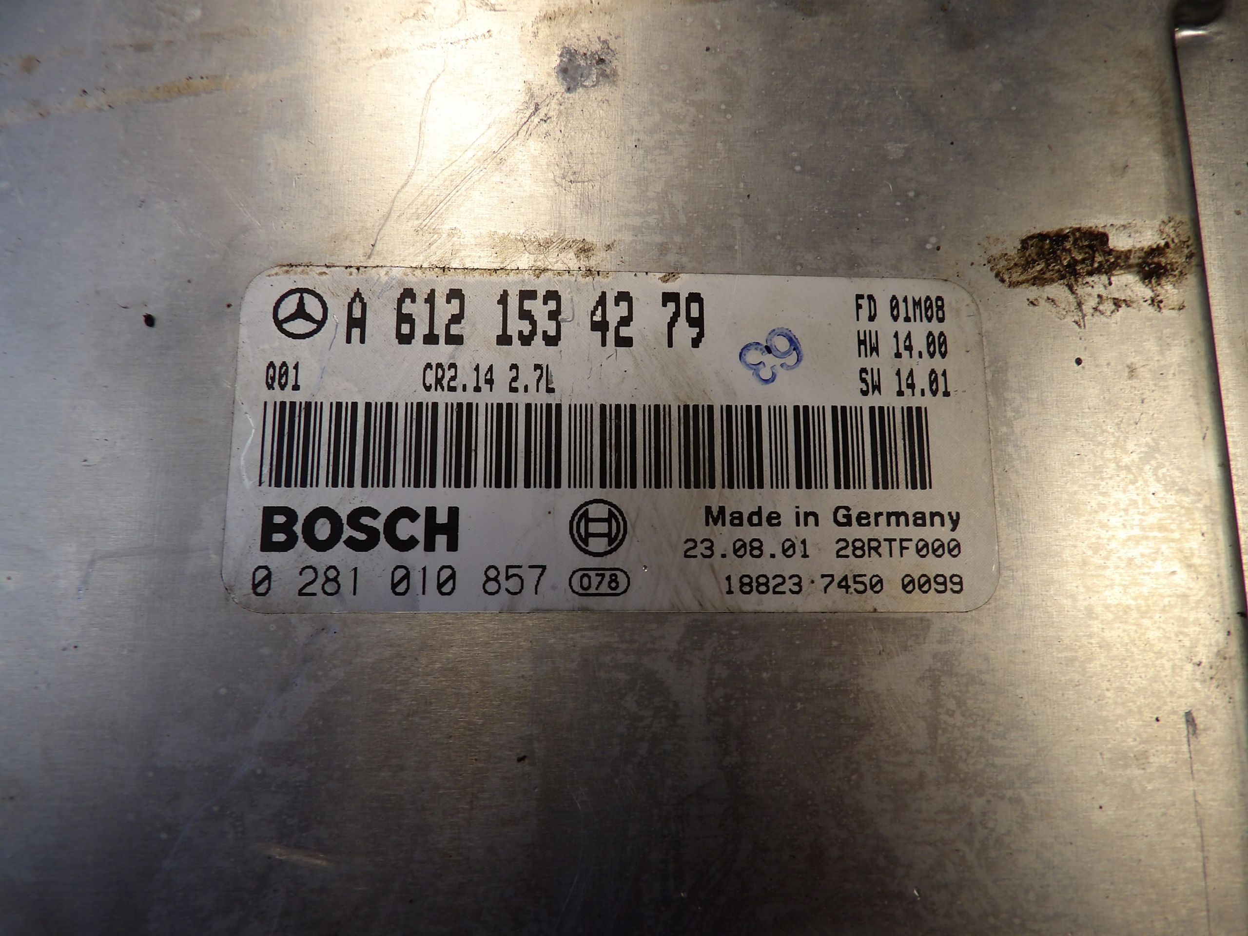 Mercedes W203 computer, control unit A6121534279 0281010857