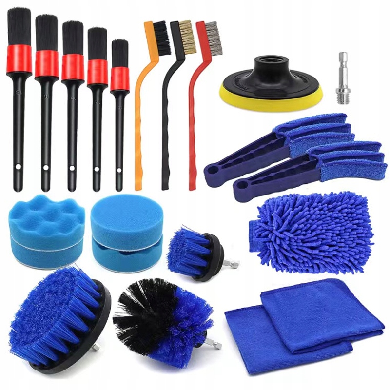 DETAILING ZESTAW PĘDZLI i AKCESORII DO CZYSZCZENIA AUTA SAMOCHODU - 22 EL. EAN (GTIN) 0792483249075