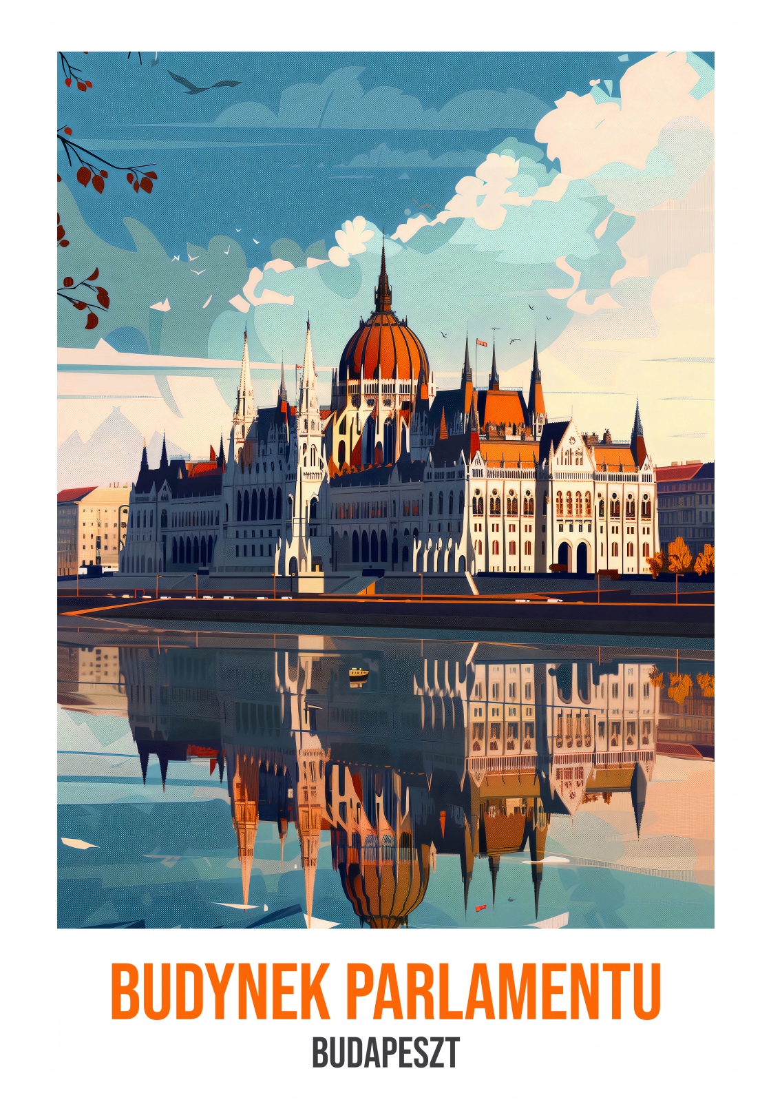 Plakát 70x100 cm Budova parlamentu v Budapešti