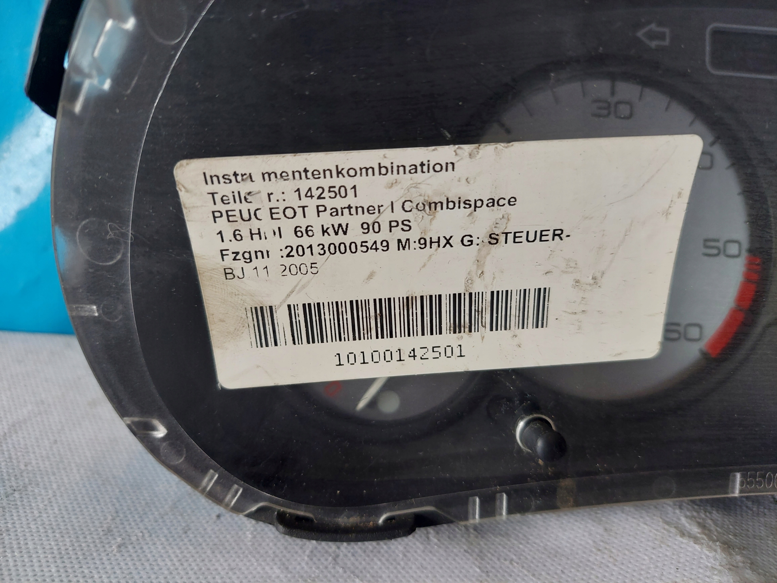 dials clock PARTNER 1.6 HDI 9656801780
