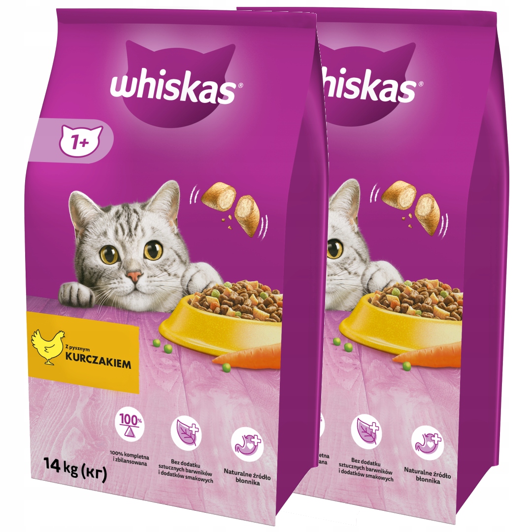 Whiskas Adult Kurczak 2x 14kg sucha karma dla kota