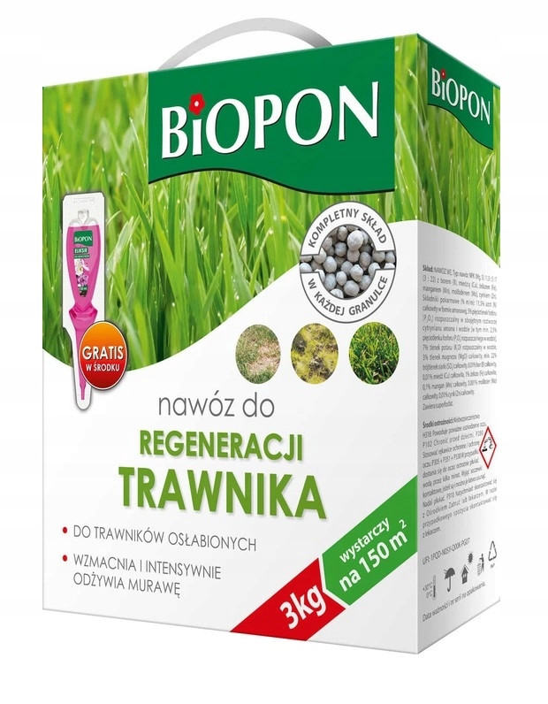 

Biopon Nawóz do regeneracji trawnika 3kg