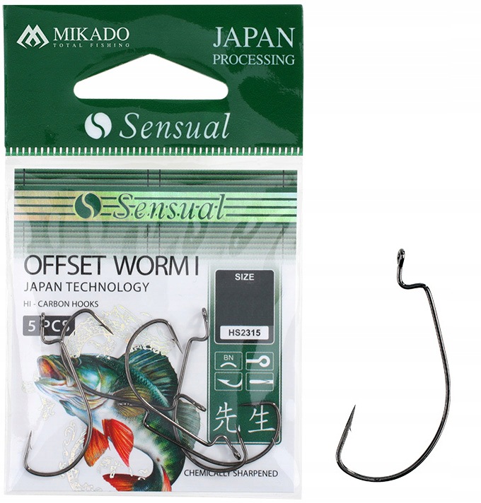 Haczyk Drop Shot Mikado worm Offset nr 2/0 5szt