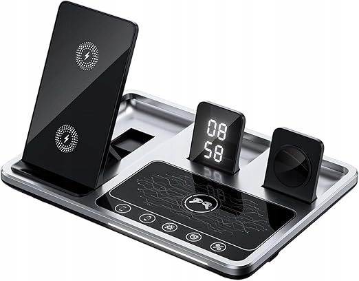 Ładowarka Indukcyjna Stacja Indukcja Bezprzewodowa 30W 4w1 R11 InnoVix