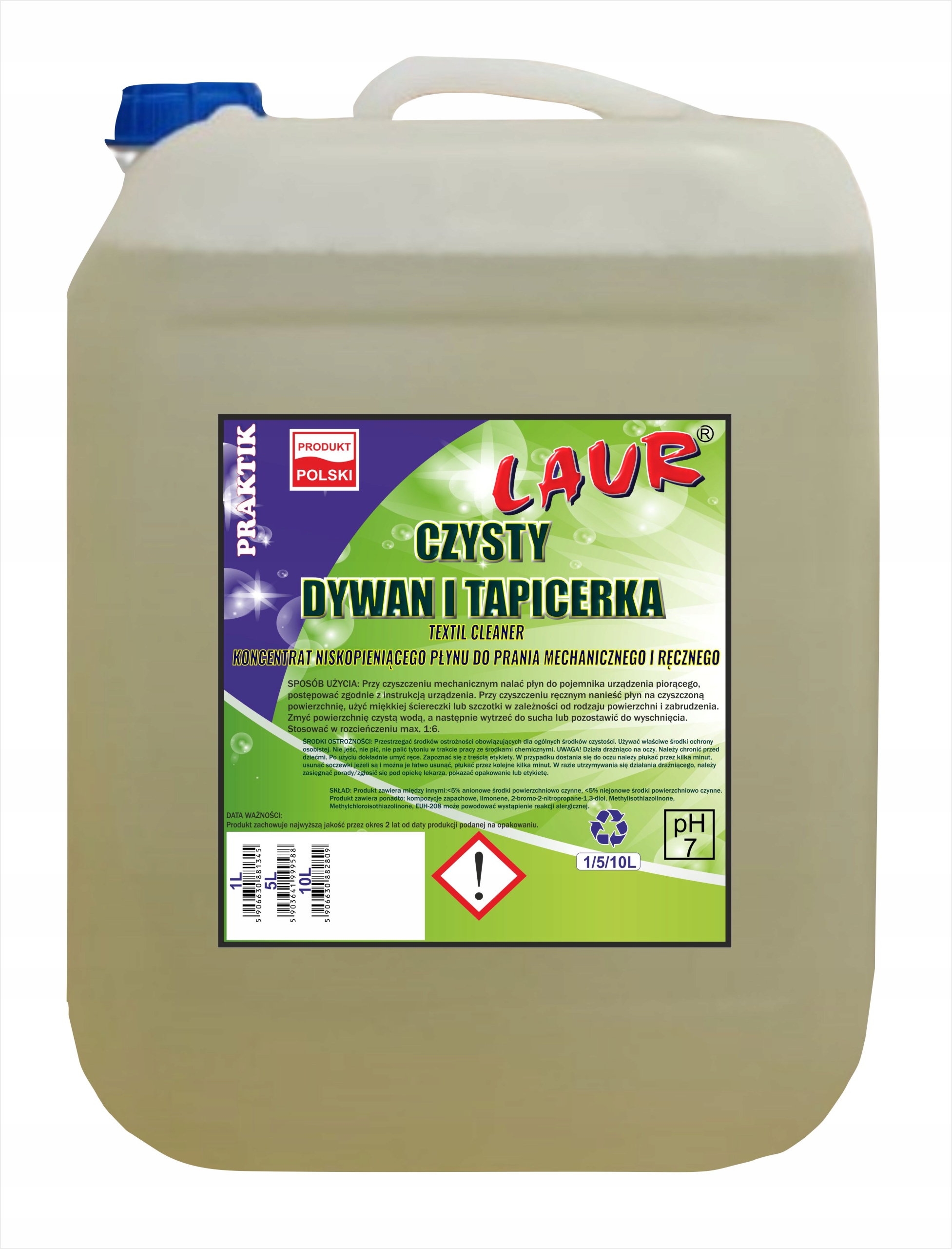 Koncentrát Kapaliny Pro Nízkopěnivé Prací Vysavače 10 L Textil Cleaner