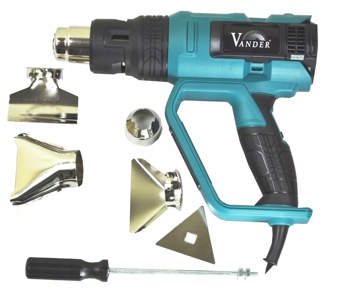 Opalarka elektryczna 2000W 7stopniowa regulacja 650 °C Vander +Dysze