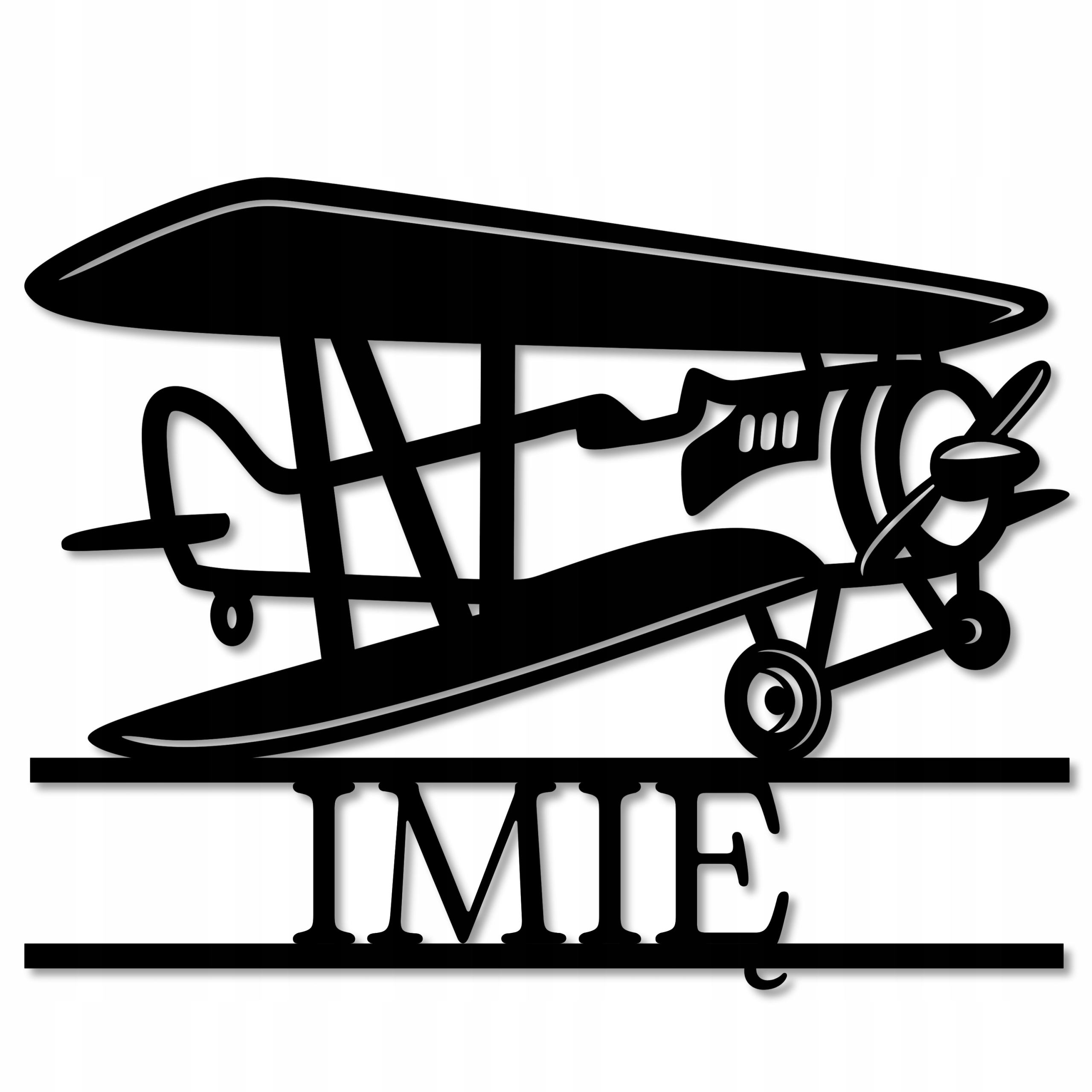 IMIĘ DZIECKA NA ŚCIANĘ DEKORACJA POKOJU DZIECIĘCEGO NAPIS 40 cm SAMOLOT