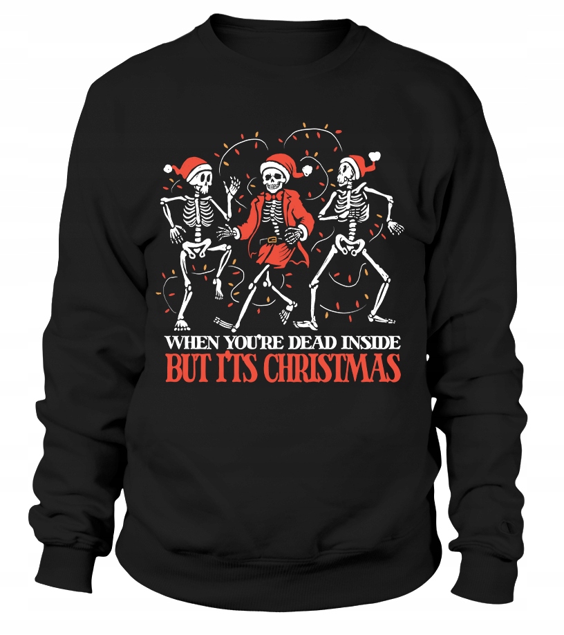 Pánská Mikina Christmas Skeletons Černá S pro muže, muže a muže