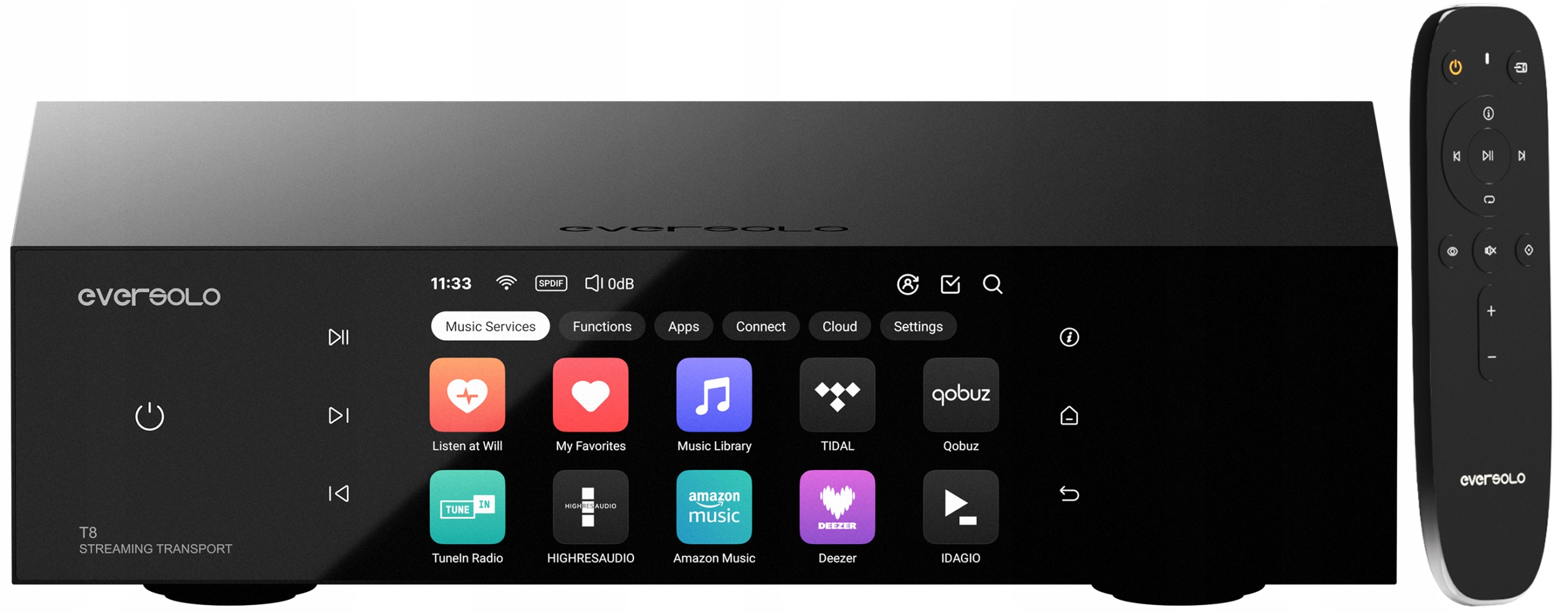 EverSolo T8 Transport Sieciowy DSD512, Pcm 768kHz/32bit, Peq, evotune