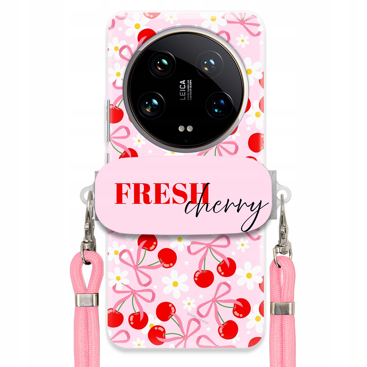 Puzdro pre Xiaomi 14 Ultra Case Držiak šnúrok Ružový Fresh Cherry Kokardy