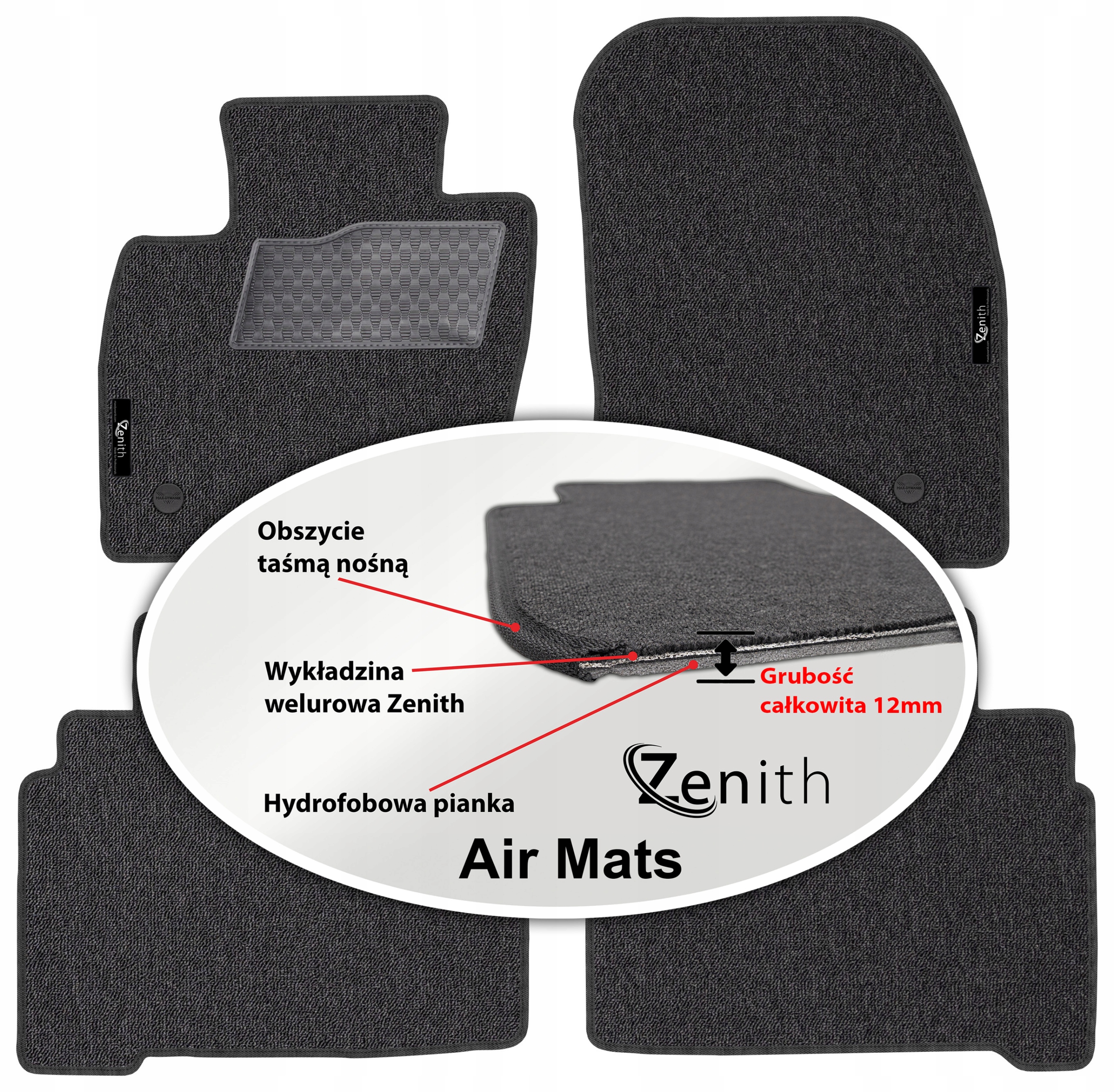 Ford S-Max II 2015 – Velúrové koberčeky do auta Zenith Air Mats