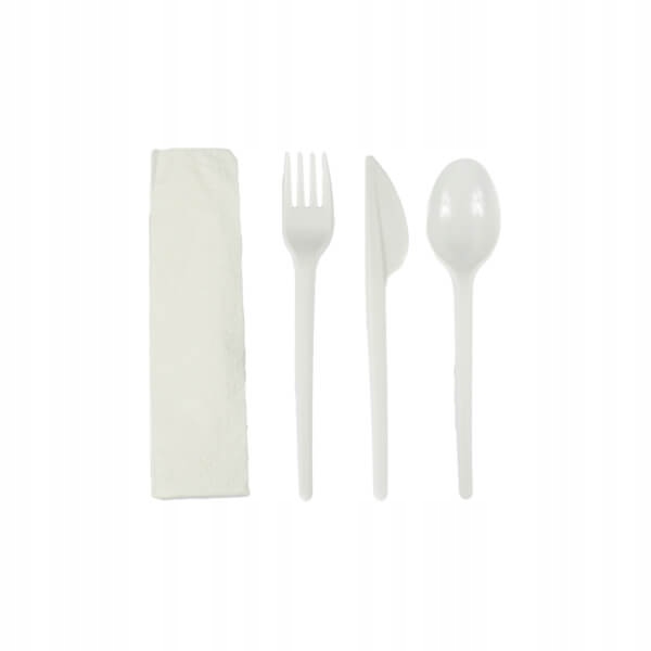 

Zestaw sztućcy widelec nóż łyżka z serwetką 350szt