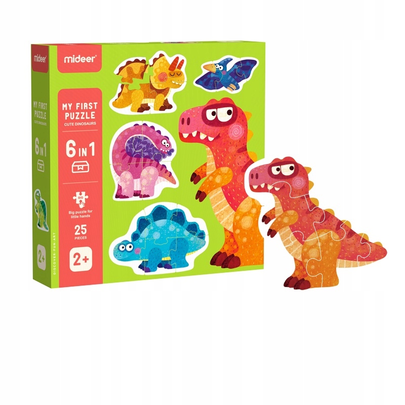 

Mideer Moje pierwsze puzzle Dinozaury 6w1 2+