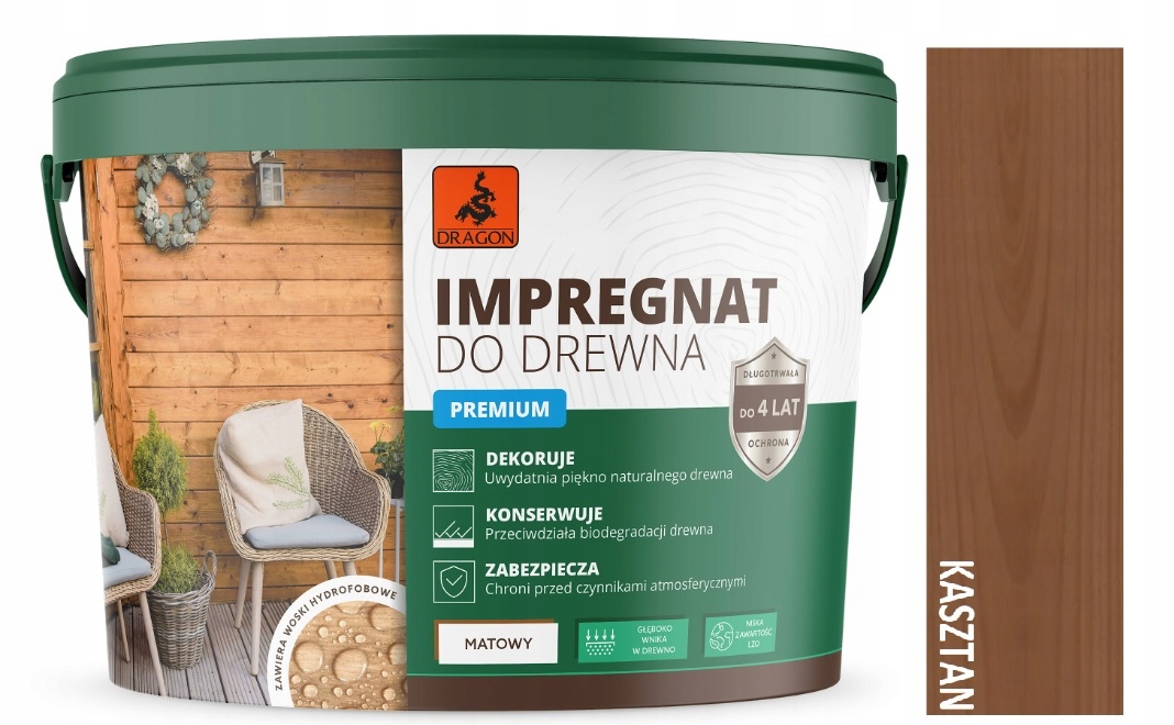 Dragon Akrylový Impregnát Na Dřevo 10 L Kaštan