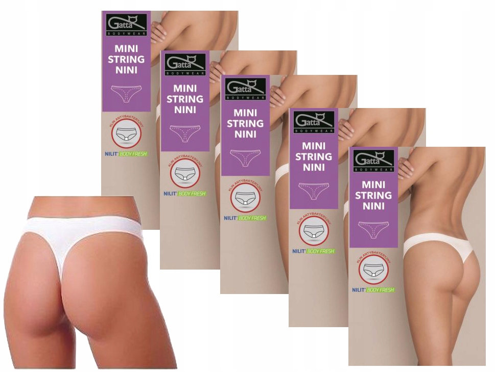 

5szt stringi Gatta Mini String Nini białe S