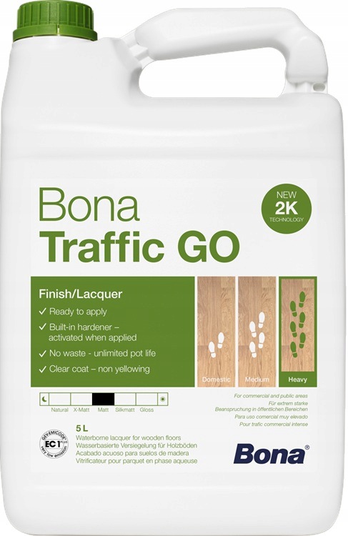 Lak na podlahy Bona Traffic Go 5L Mat matný