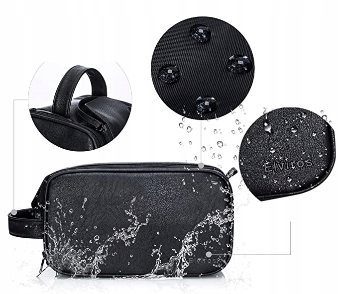 KOSMETYCZKA MĘSKA SKÓRZANA PODRÓŻNA WODOODPORNA XL Marka inna marka