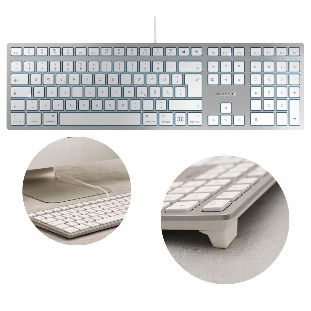 Klawiatura Przewodowa Cherry Kc 6000C for Mac Niemiecka Qwertz