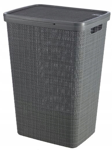 Koš na prádlo Curver Jute 58L s víkem šedý