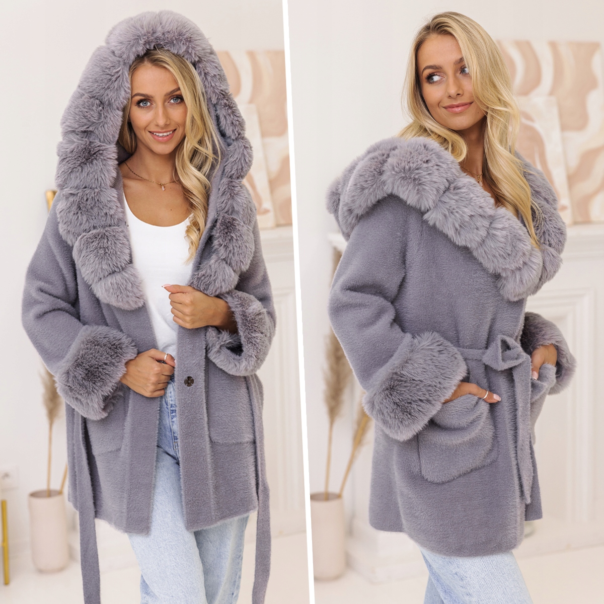 MIĘCIUTKA ALPAKA Z FUTERKIEM PŁASZCZ alpaka Z PASKIEM EAN (GTIN) 5907022775495