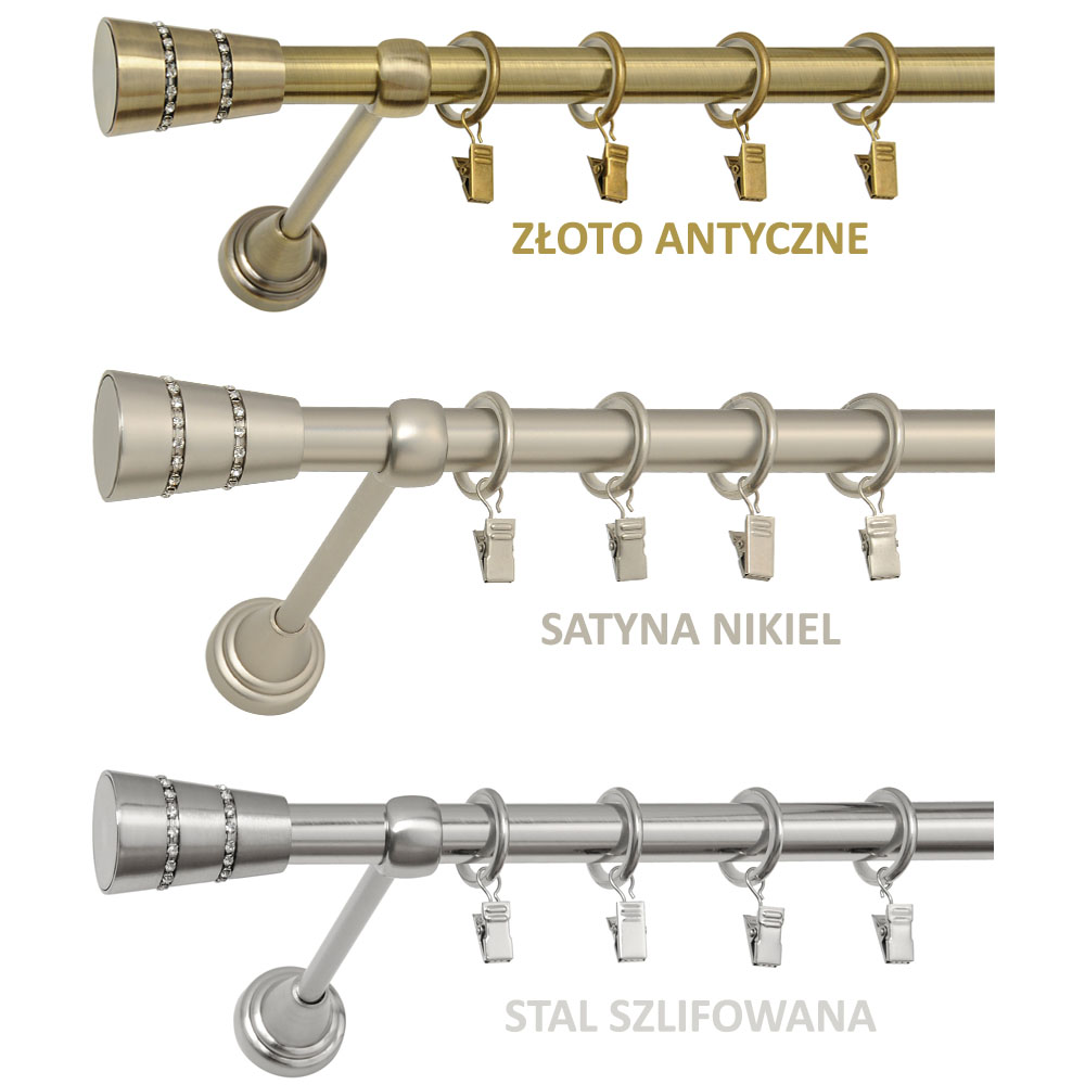 Karnisz pojedynczy nad okno 300 cm 19 mm SOLID Rodzaj karnisza pojedynczy