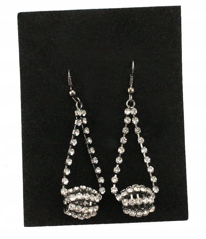 

Kolczyki Grafitowe Baryłki Szklane Cyrkonie