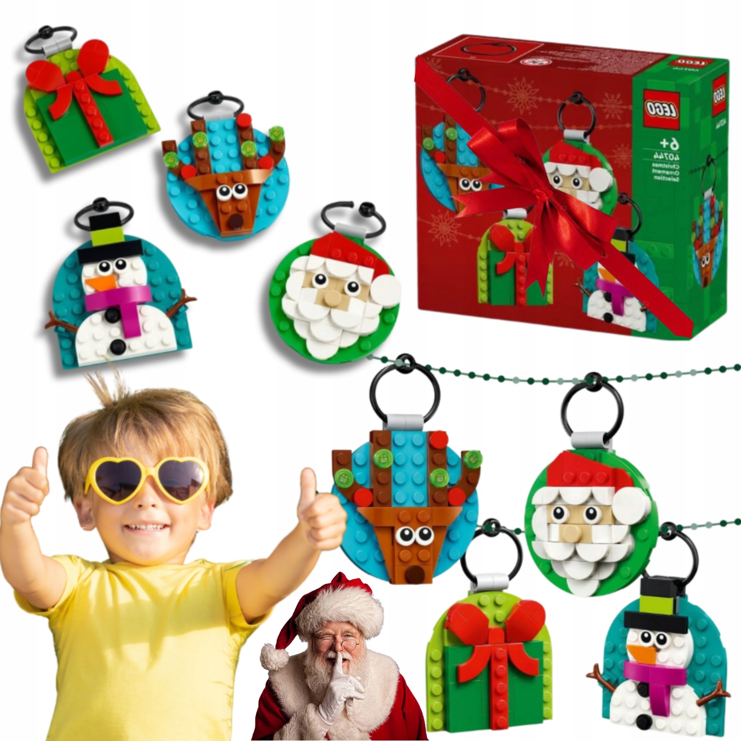 Lego Kolekce Vánočních Ozdob 40744 4 Přívěsky 153 Dílků 6+