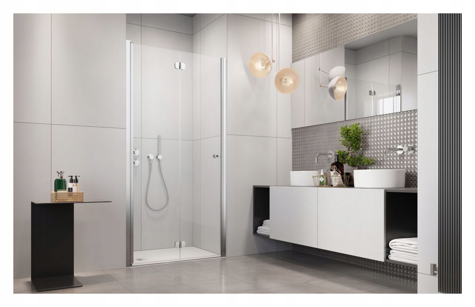 Drzwi prysznicowe szklane prysznic 70 L mirror Szerokość produktu 70 cm