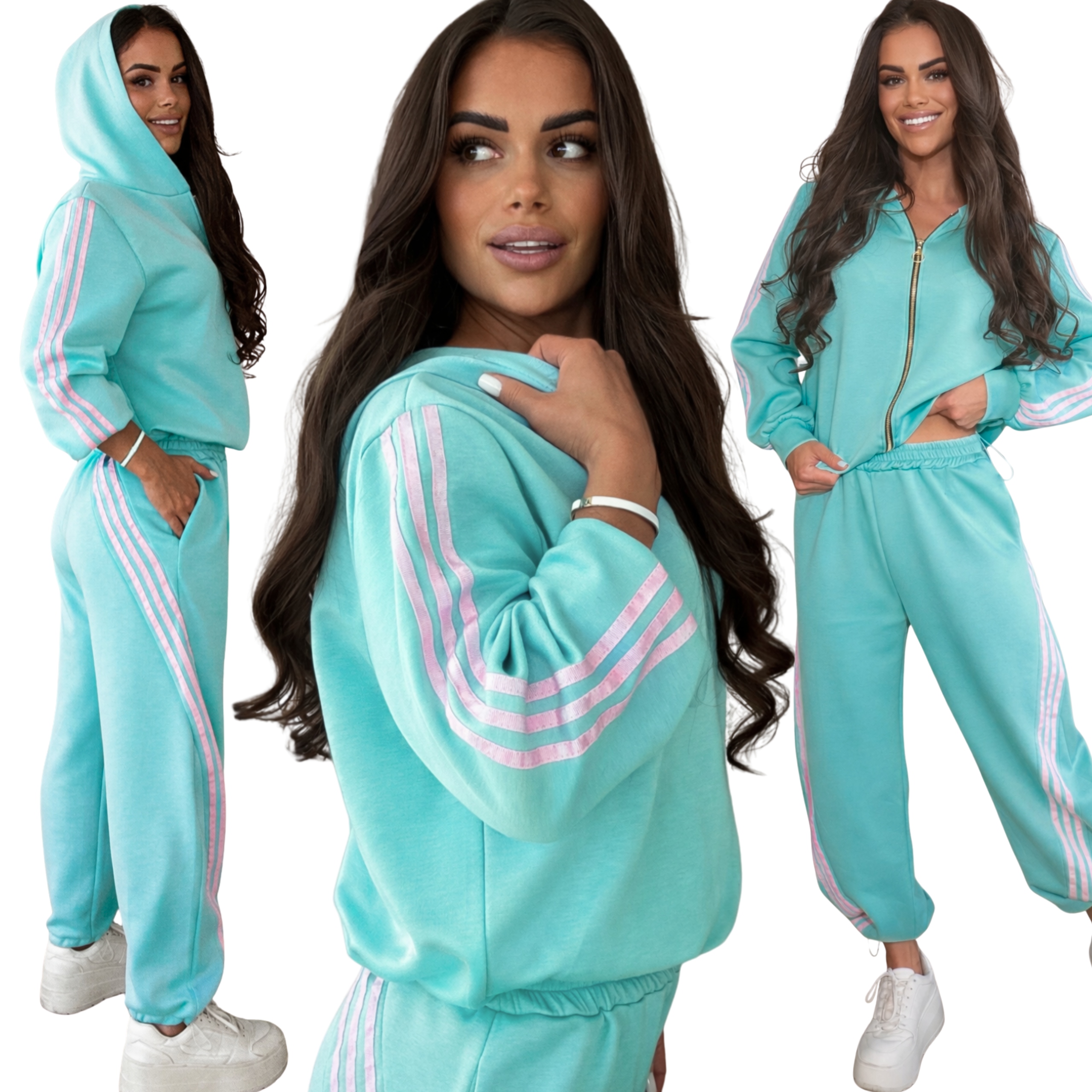 Dres Kobiecy Zestaw Komplet Kobiecy Kaptur Lampasy Premium Wiskoz Mors 3172