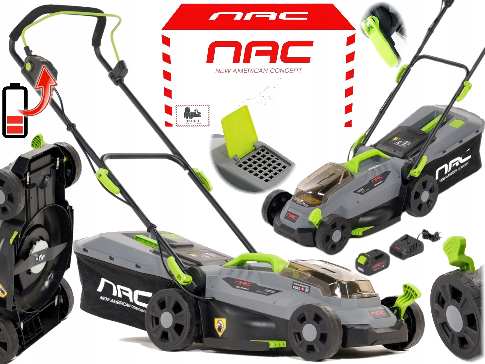 Nac Kosiarka Akumulatorowa LB20-33-B40-S akumulator 20V 4Ah Li-Ion