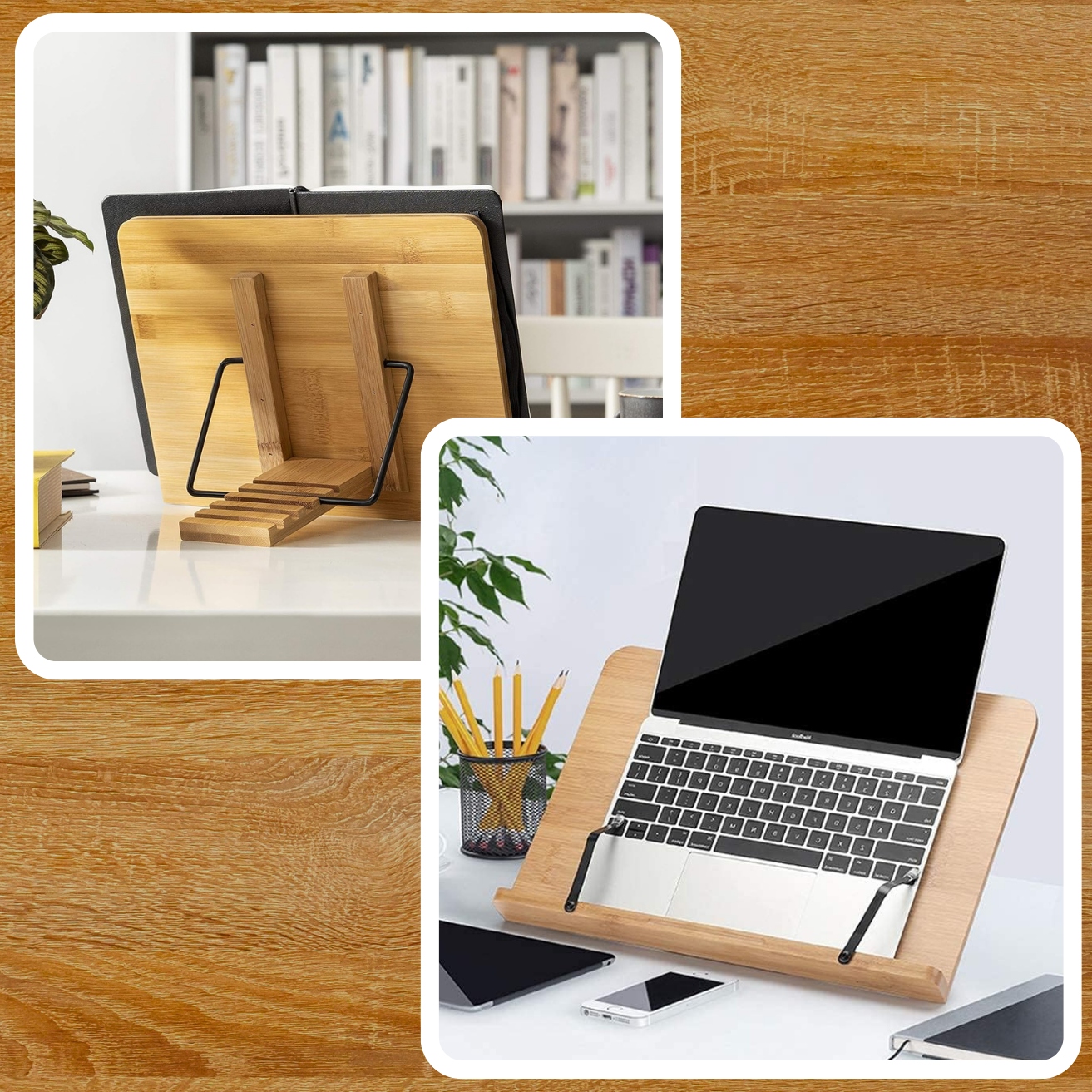 PODSTAWKA POD KSIĄŻKĘ STOJAK PODPÓRKA NA TABLET DO CZYTANIA BAMBUS Marka Malatec