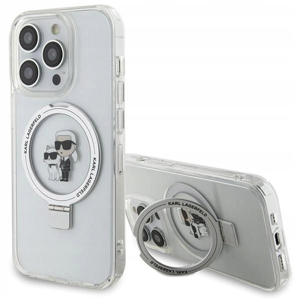 Pouzdro Karl Lagerfeld Ring Stand Karl&Choupettte MagSafe pro iPhone 13 Pro Max