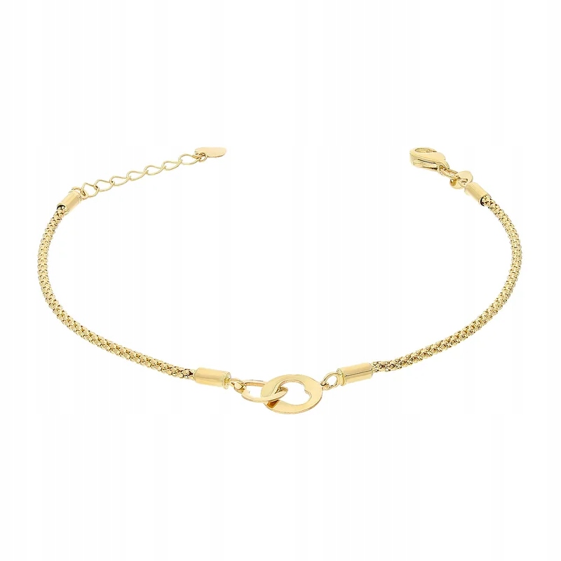 Dámský náramek ze zlata 585 klanovka srdce a kolečko elegantní jako dárek