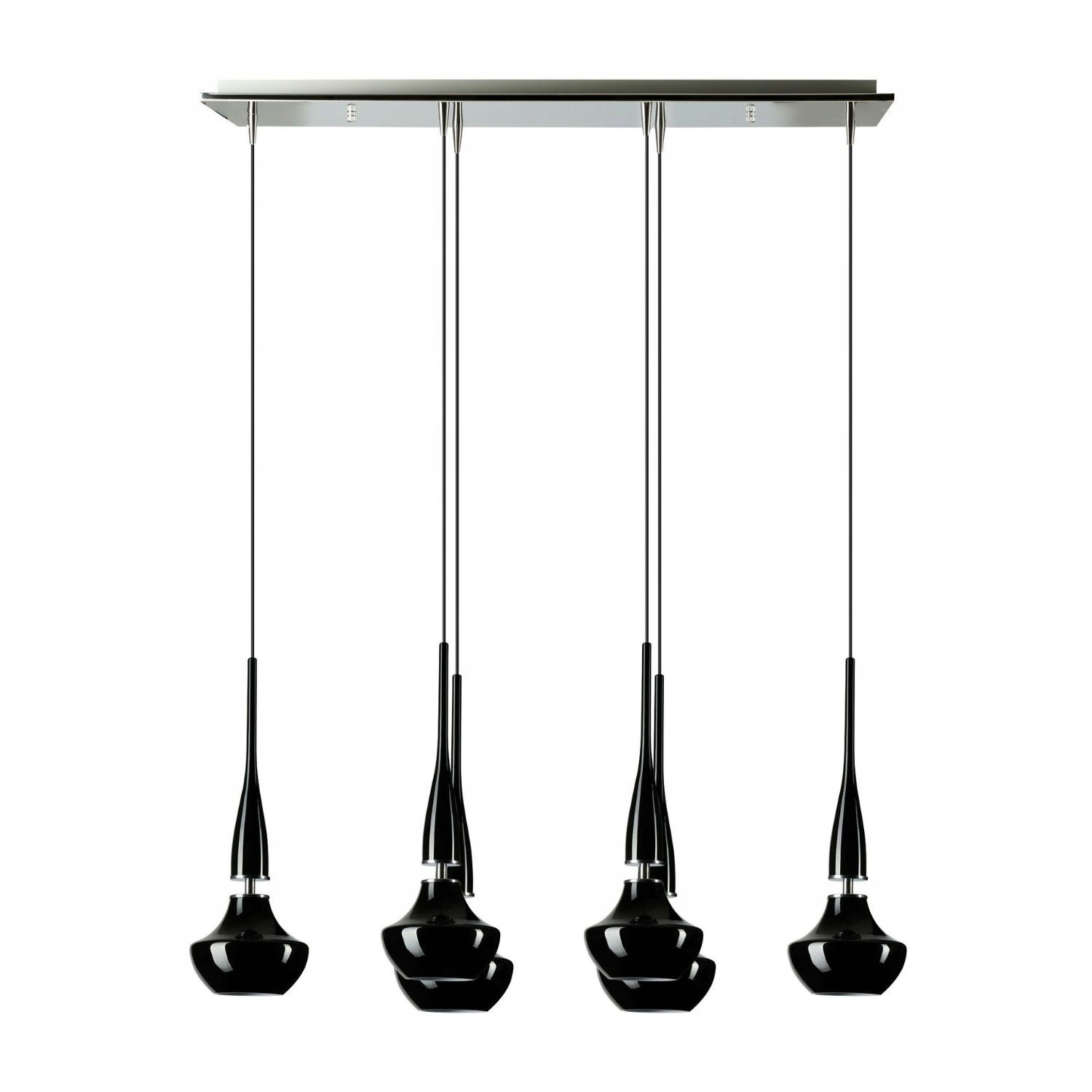 Stropná lampa s ozdobnými tienidlami sklo kov do kuchyne Tasos čierna