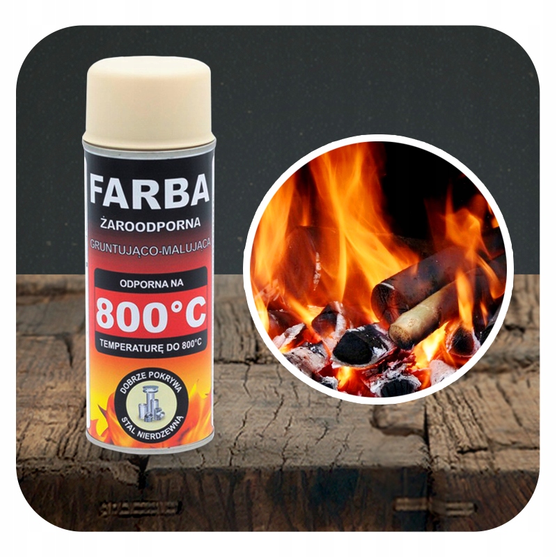 FARBA ŻAROODPORNA SPRAY DO KOMINKA PIECA 400 ML HANSA KAWA Z MLEKIEM 800°C Marka Hansa