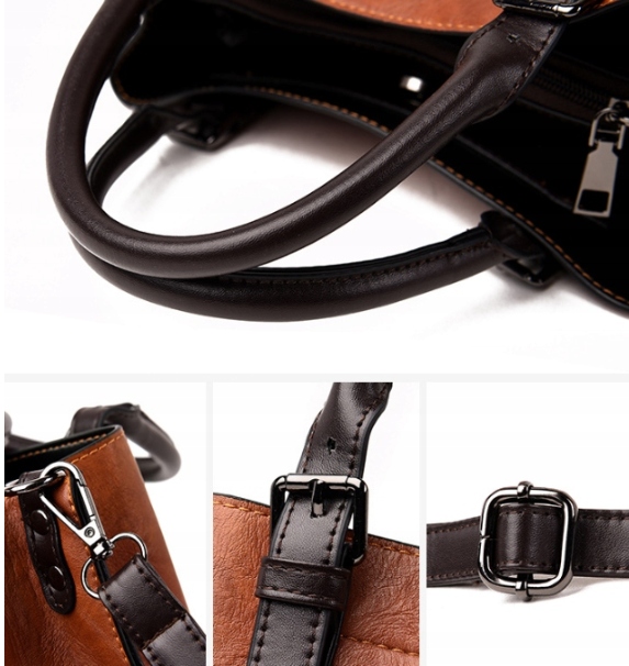 TOREBKI DAMSKI ELEGANCKA, KHAKI TORBY NA RAMIĘ, WODOODPORNA TOREBKA Wysokość uchwytów 14 cm