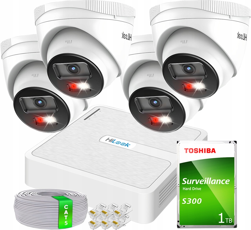 Monitorovací sada Ip 4 Kamery FullHD Hybrid Light Rekordér 1TB Apka