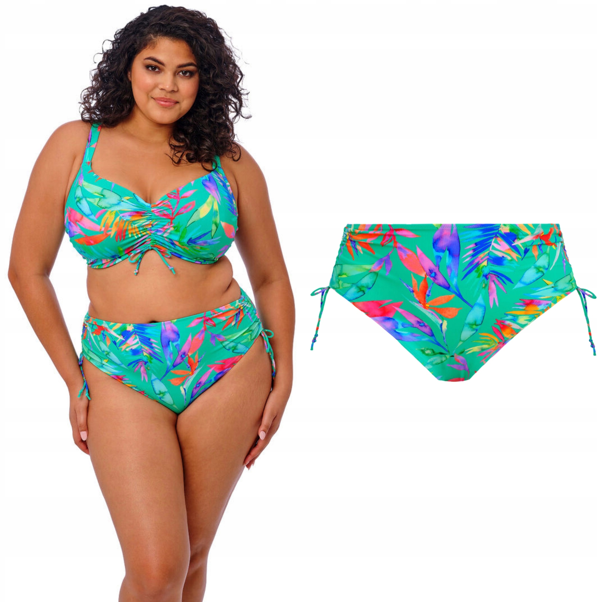 Elomi Plavkové kalhotky Toyama Tides Adjustable Bikini Brief Jade L 12