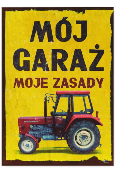 

Dekoracja Plakat Metal Blacha Garaż Metal