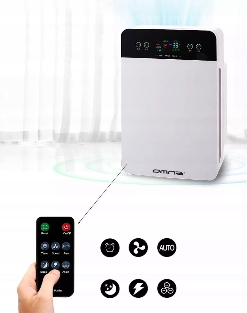 OCZYSZCZACZ POWIETRZA JONY FILTR HEPA 4W1 MOCNY Filtry HEPA węglowy