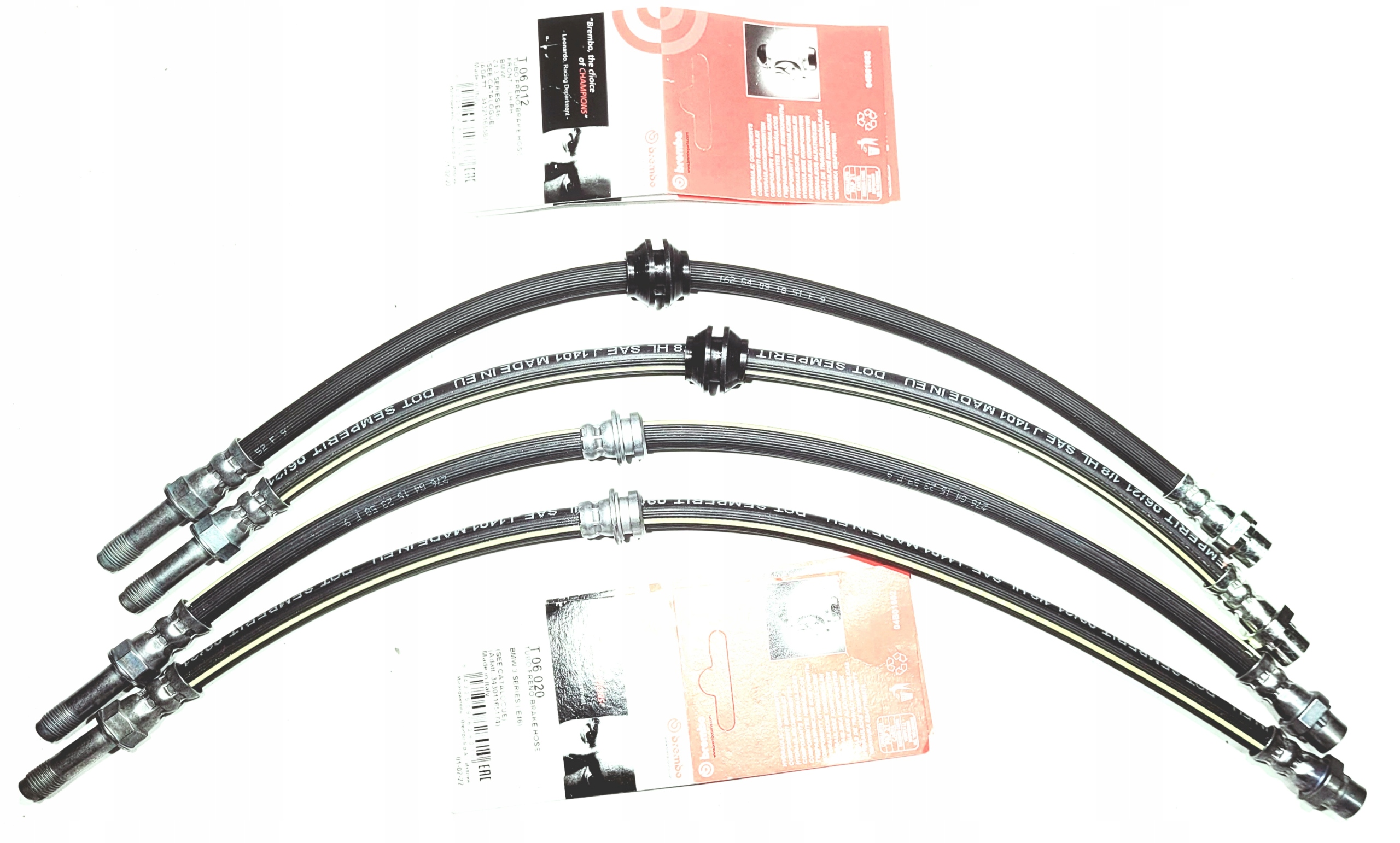 4x PRZEWÓD HAMULCOWY TYŁ + PRZÓD BREMBO BMW 3 E46 Producent części Brembo