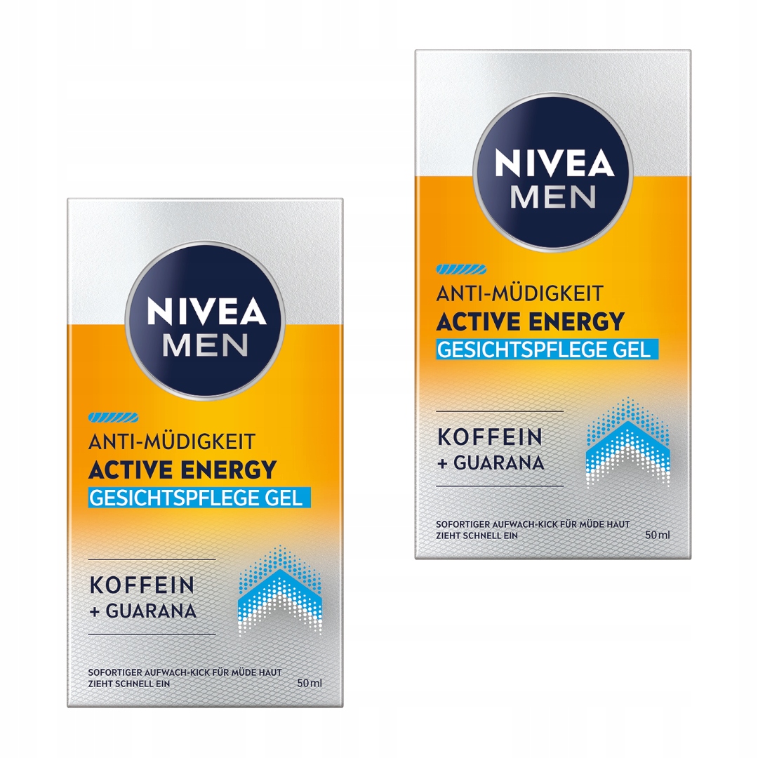 Nivea Men Active Energy Pánský gel-krém na obličej s kofeinem 50 ml x2